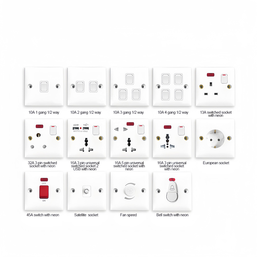 1 Gang 2 Way Wall Light Switch Home Application Light Control Electric Switch