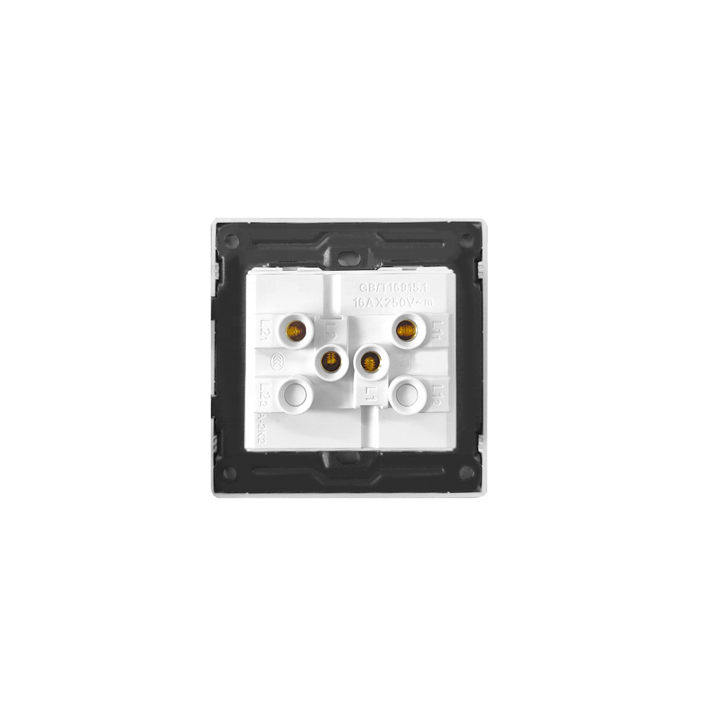 Electric grey 10a ac220v 2 Gang 1 Way Gery Pc Wall Light Switches
