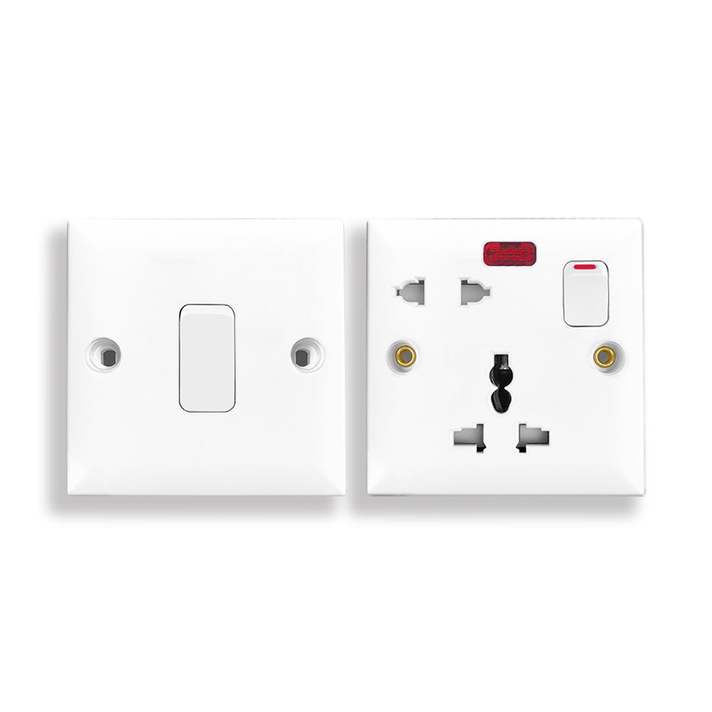 16A 5pin 2 outlets Wall Light Switch Socket Home Application Electric Outlets