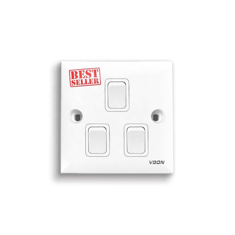 3gang2way Wall Light Switch Home Application Light Control Electric Switches