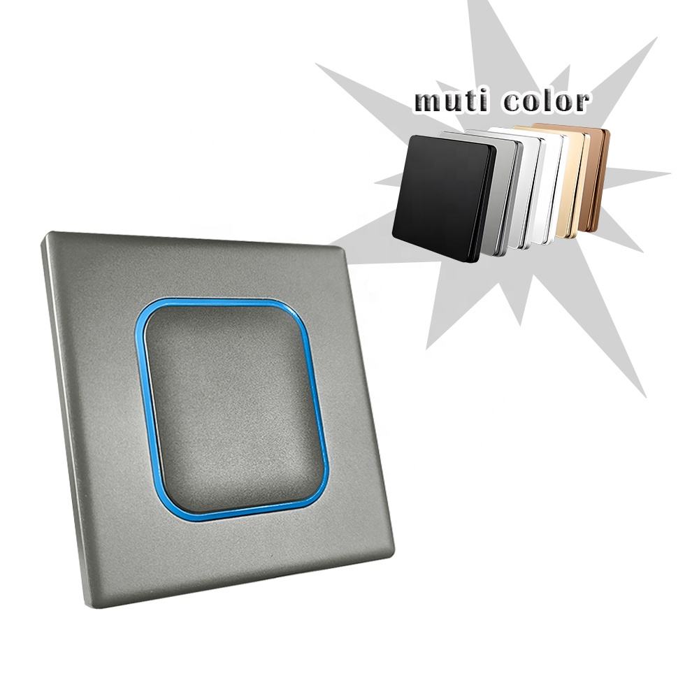 Electric grey 10a ac220v 2 Gang 1 Way Gery Pc Wall Light Switches