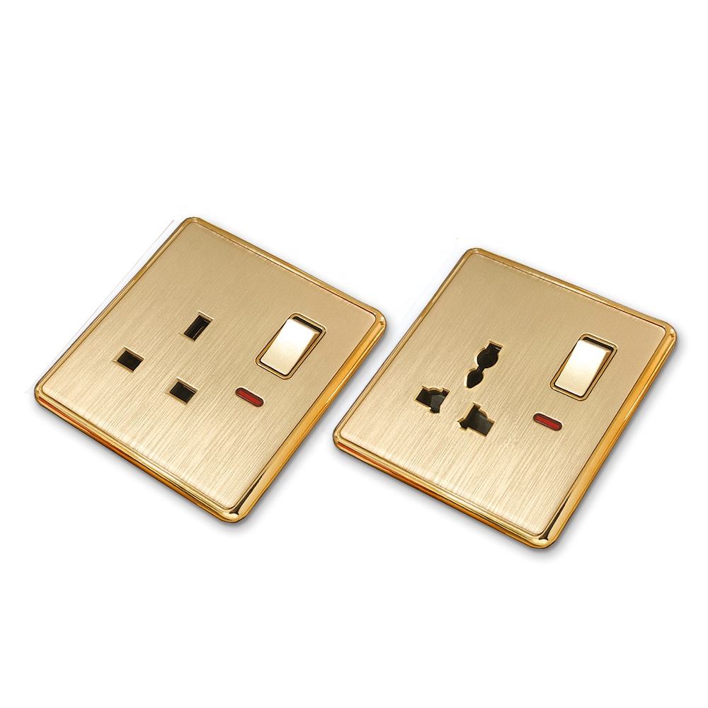 10A 250V  PC Effective Brushed Panel 4 Gang 2 Way Pc Wall Light Switches