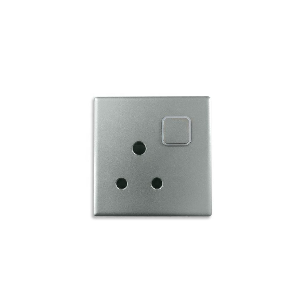 UK PC 15A Sensor 86 Panel Traditional Gery Wall home neon power Switches socket outlet with switch