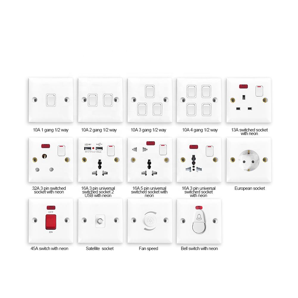 1 Gang 1 Way  Wall Light Switch Home Application Light Control Electric Switch